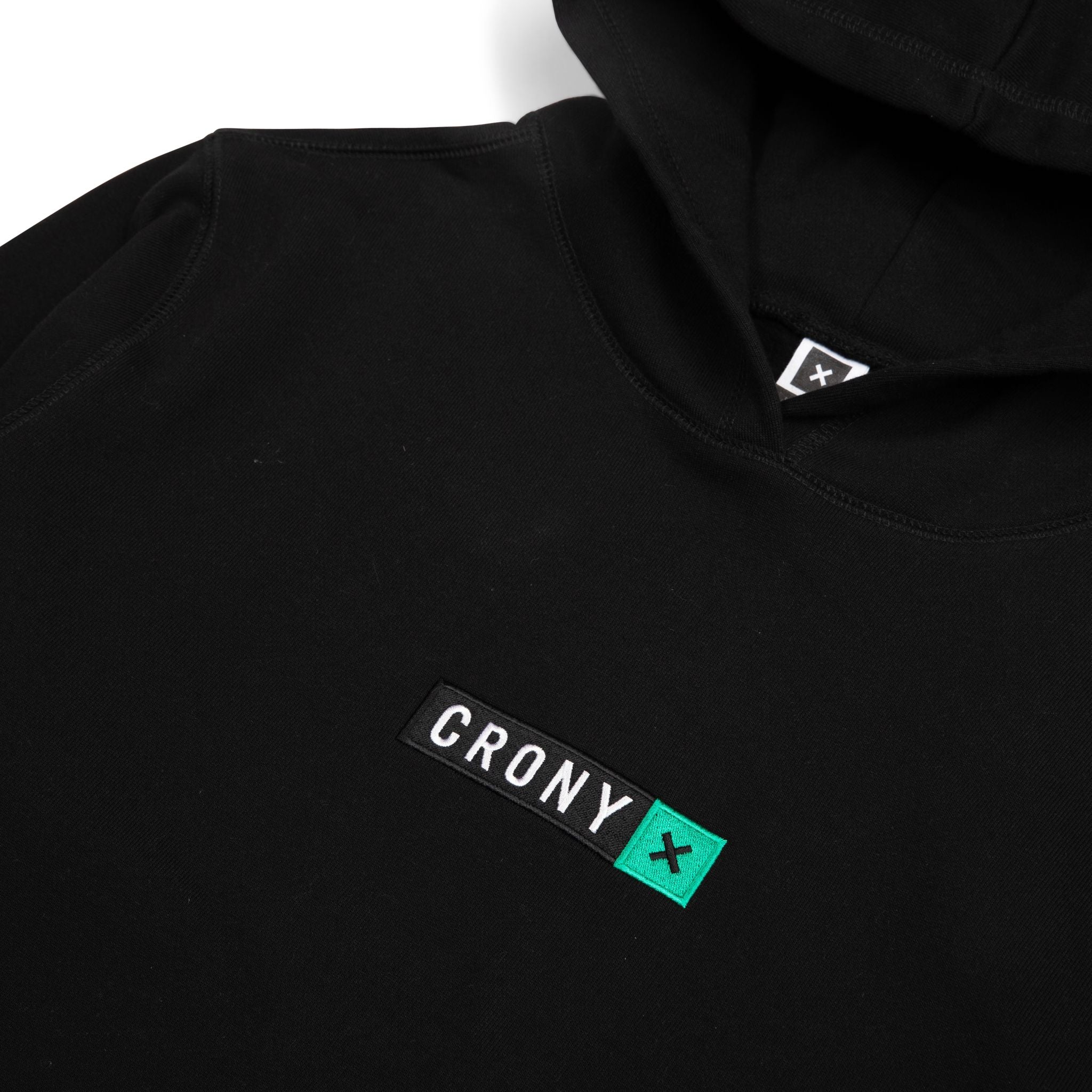 Organic Logo Hoodie - Black and Teal