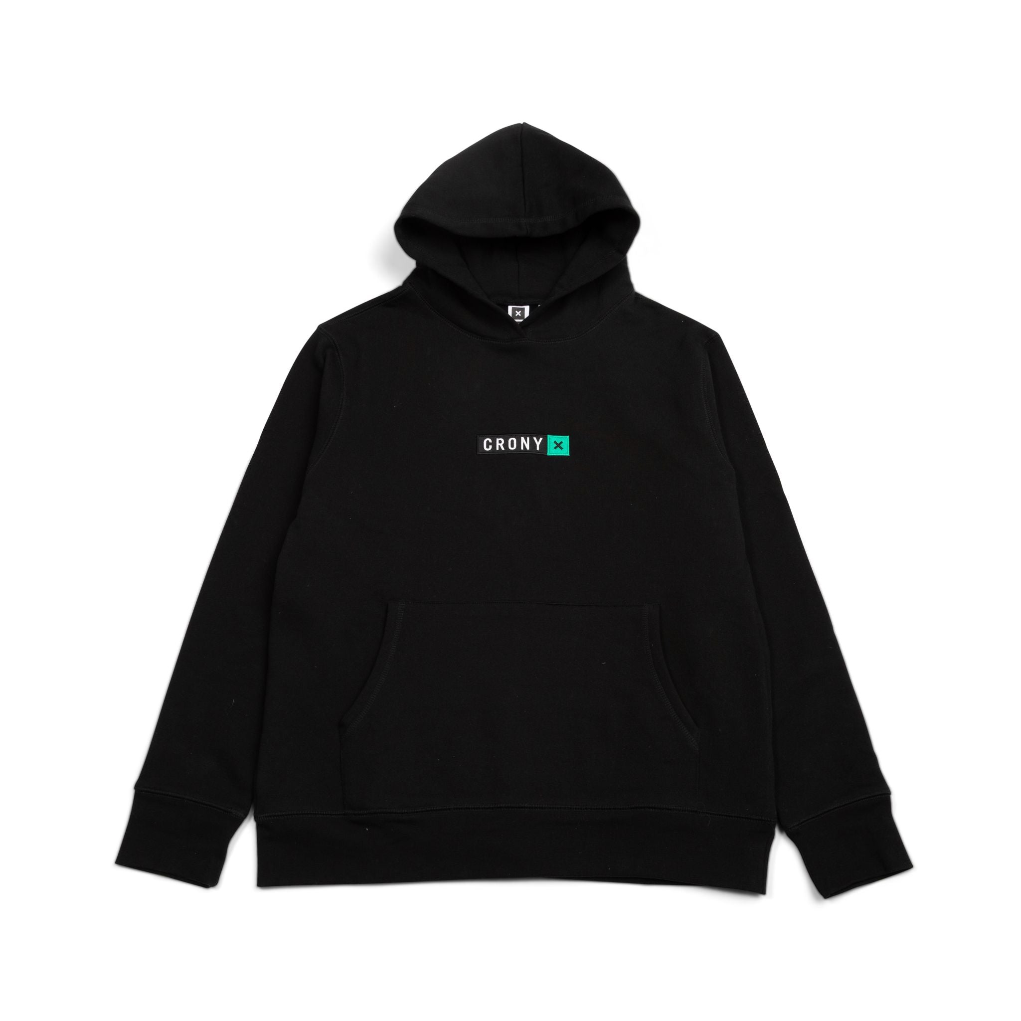 Organic Logo Hoodie - Black and Teal